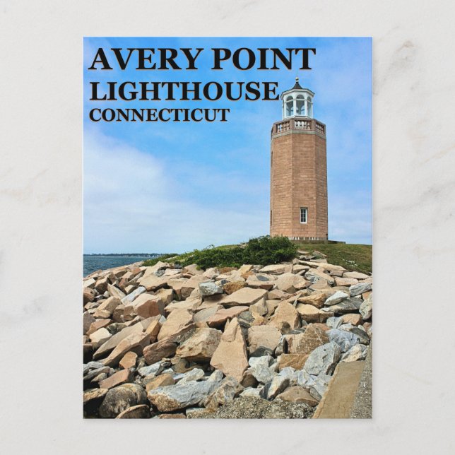 Avery Point Lighthouse, Connecticut Postkarte (Vorderseite)