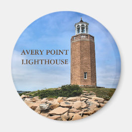 Avery Point Lighthouse, Connecticut Round Magnet