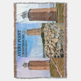 Avery Point Lighthouse, CT Throw Blanket Decke