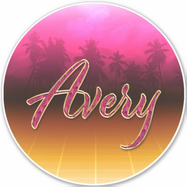 Avery Vorname Name golden pink Aufkleber Sticker (Vorderseite)