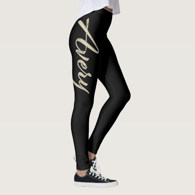 Avery white gold Handwriting Hose Leggings (Rechts)