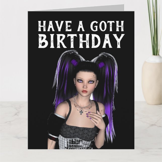 AVEZ UN ANNIVERSAIRE GOTHIQUE, EMO CARTES DE FILLE (Devant)