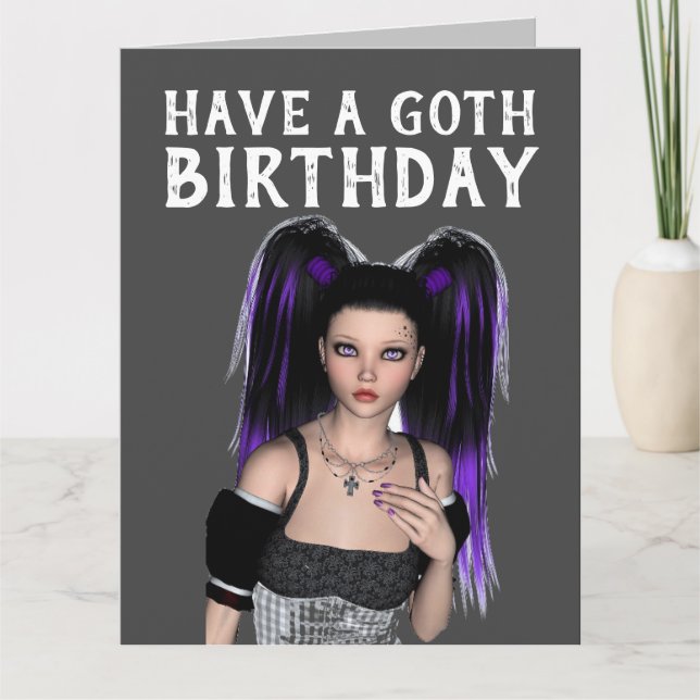 AVEZ UN ANNIVERSAIRE GOTHIQUE, EMO CARTES DE FILLE (Devant)