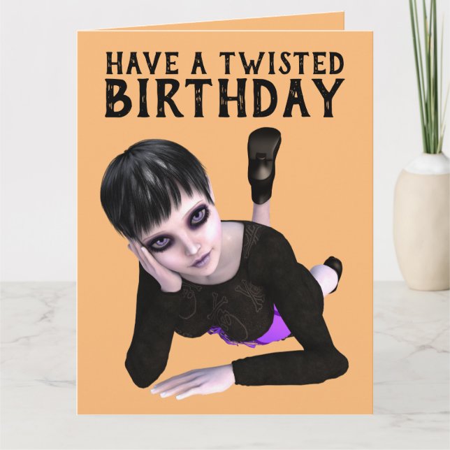 AVEZ UN ANNIVERSAIRE SOUHAITÉ, EMO GIRL big! CARTE (Devant)