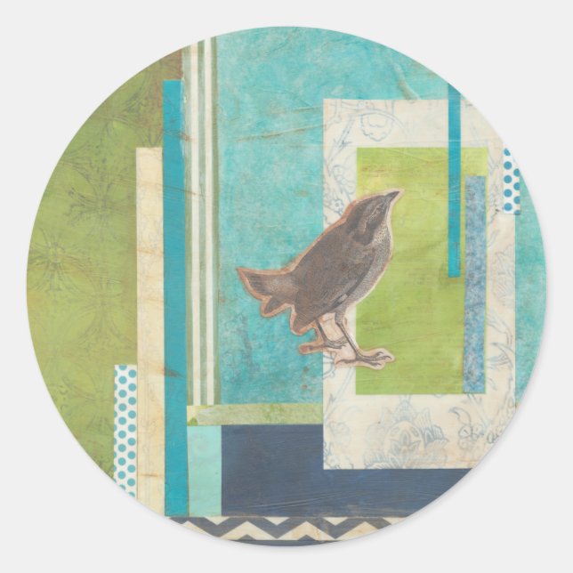 Avian Scrapbook II Runder Aufkleber (Vorderseite)