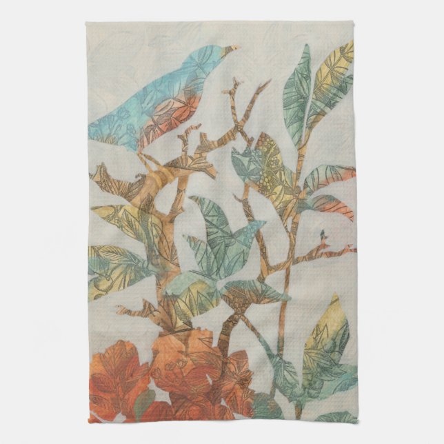 Aviäre Collage I Geschirrtuch (Vertikal)