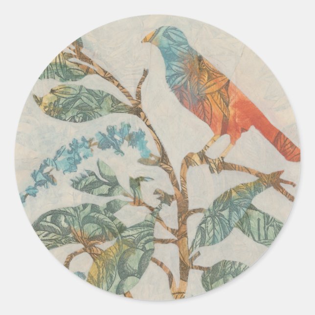 Aviäre Collage II Runder Aufkleber (Vorderseite)