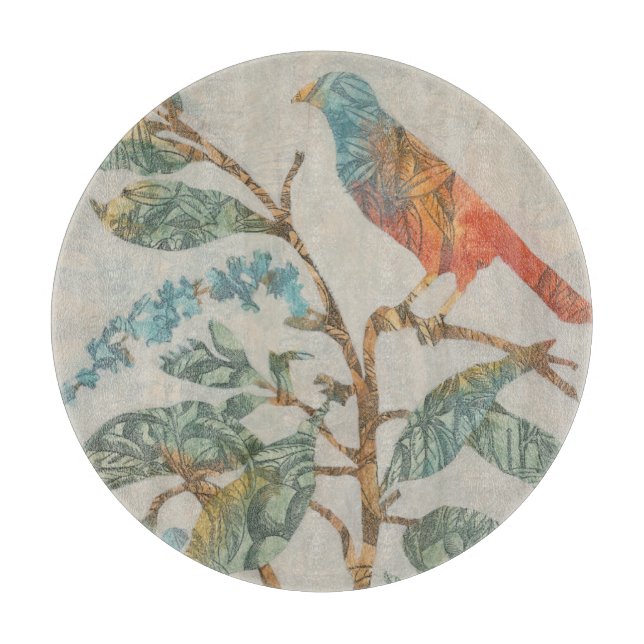 Aviäre Collage II Schneidebrett (Vorderseite)