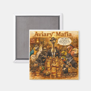 Aviary Mafia Cartoon – Federfamilien-Mafia-Humor Magnet