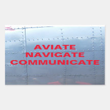 AVIATE, NAVIGATE, COMMUNICATION Aviation Sticker