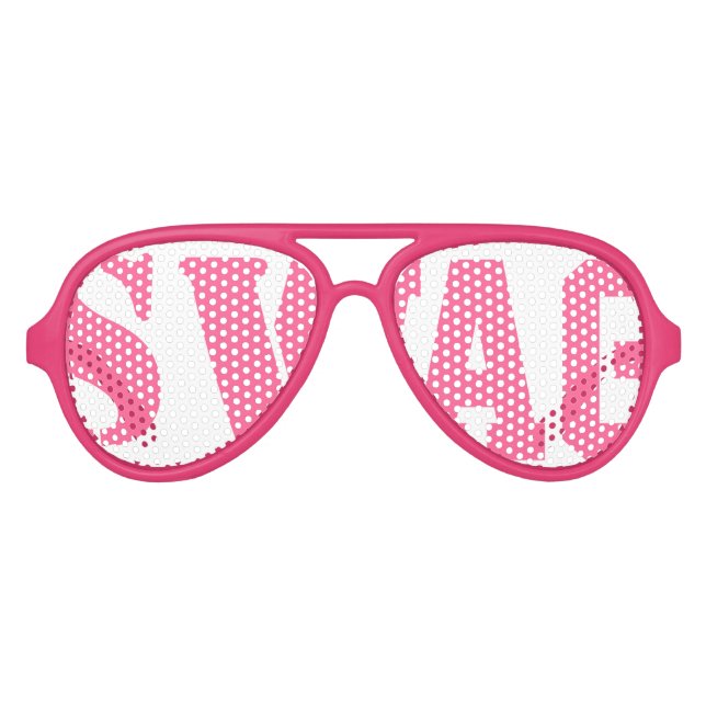 Aviateur Lunettes de fête de swag rose (Devant)