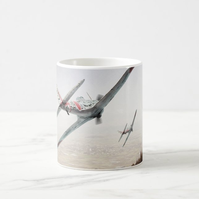 Aviation Art mug "Nakajima Ki-43 Hayabusa Oscar" Kaffeetasse (Mittel)
