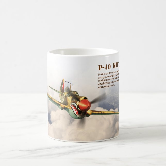 Aviation Art Mug "P-40  Kittyhawk" Kaffeetasse (Mittel)