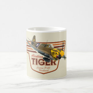 Aviation Art Mug " P-40 Warhawk Aleutian Tiger" Kaffeetasse