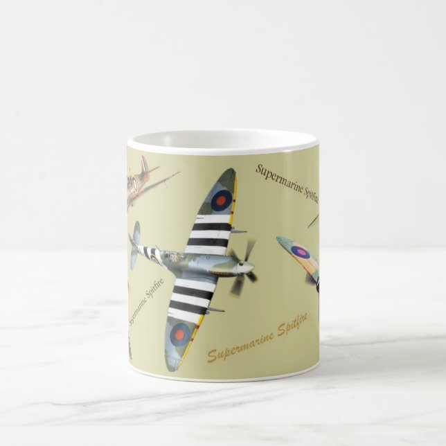 Aviation Art Mug "Supermarine Spitfire" Kaffeetasse (Mittel)