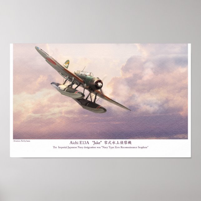 Aviation Art Poster "Aichi E13A "Jake"” (Vorne)