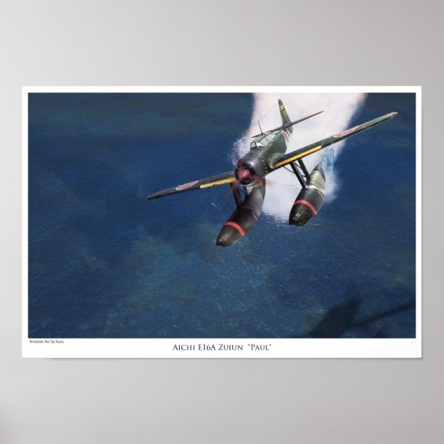 Aviation Art Poster "Aichi E16A Zuiun" Paul" (Vorne)