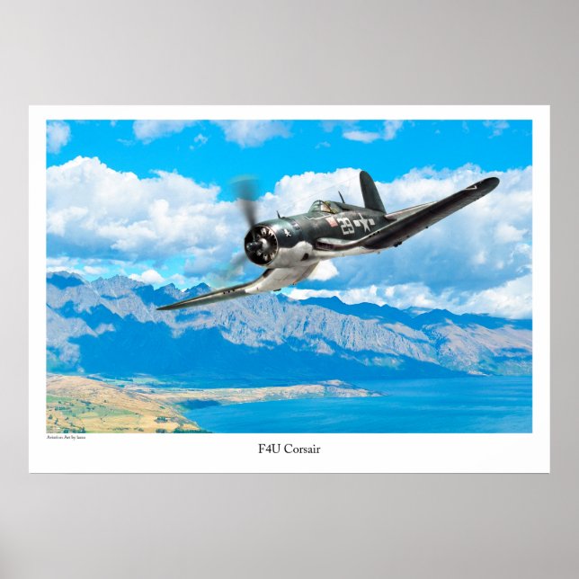 Aviation Art Poster "F4U Corsair" (Vorne)