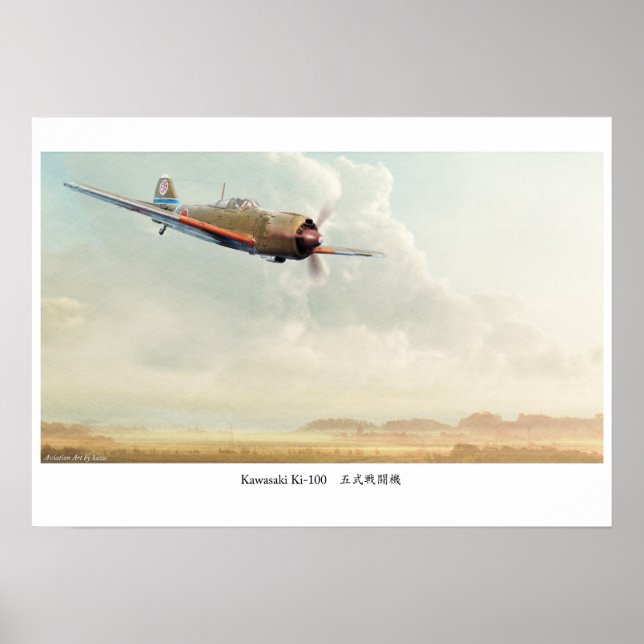 Aviation Art Poster"Kawasaki Ki-100" Poster (Vorne)