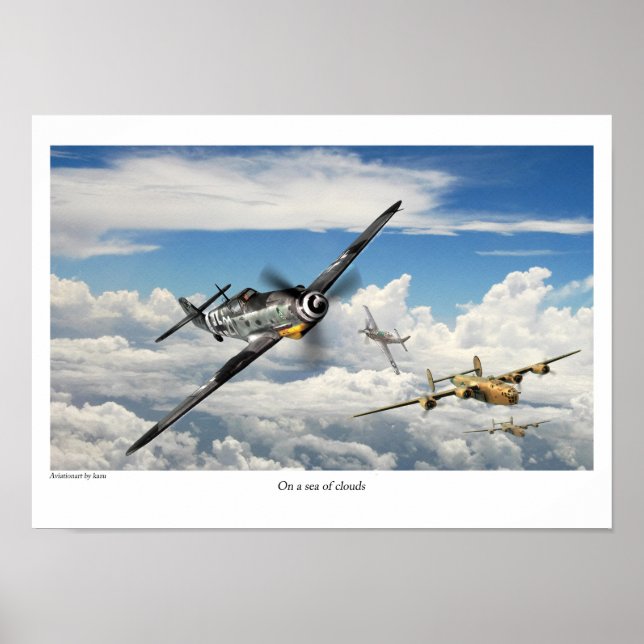 Aviation Art Poster "Messerschmitt Bf 109" (Vorne)