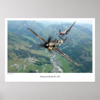 Aviation Art Poster "Messerschmitt Bf 109"
