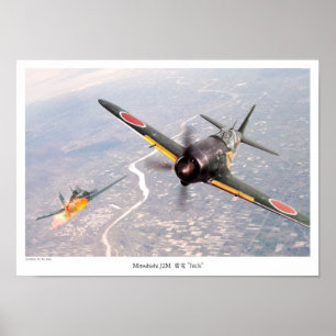 Aviation Art Poster "Mitsubishi J2M 雷 "Jack"