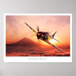 Aviation Art Poster "Mitsubishi J2M 雷 "Jack"
