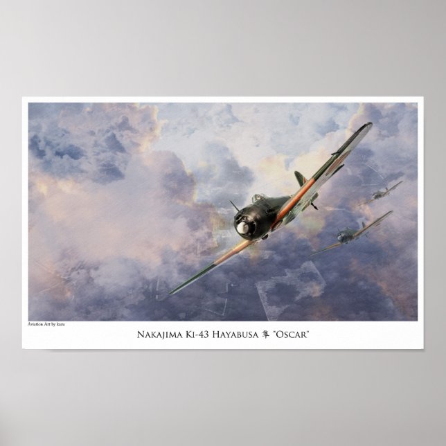 Aviation Art Poster " Nakajima Ki-43 Oscar" (Vorne)