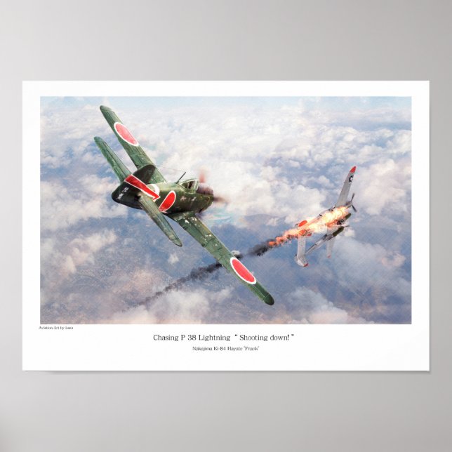Aviation Art Poster "Nakajima Ki-84疾 風 "Frank" (Vorne)