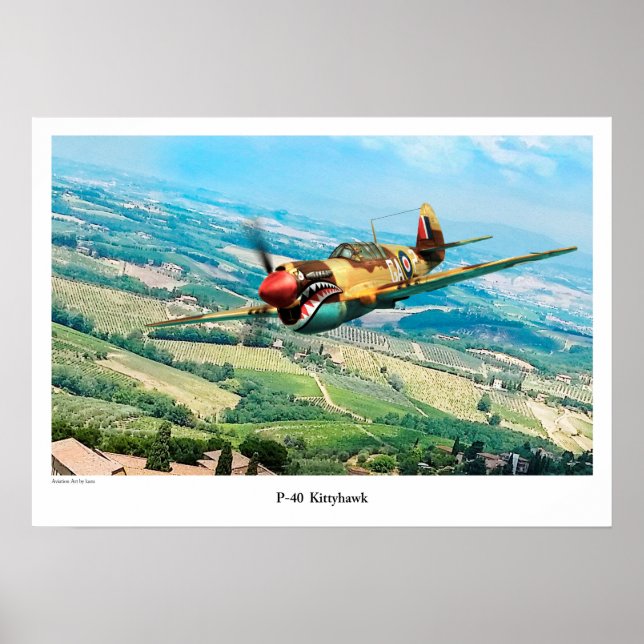 Aviation Art Poster "P-40  Kittyhawk" (Vorne)
