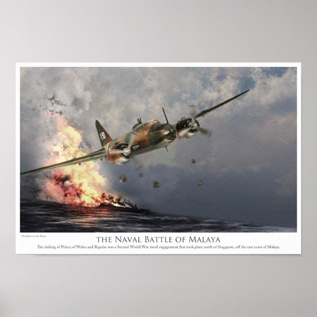 Aviation Art Poster "The Naval Battle off Malaya" (Vorne)