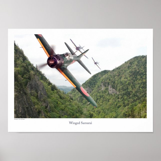 Aviation Art Poster "Winged Samurai Zero" (Vorne)