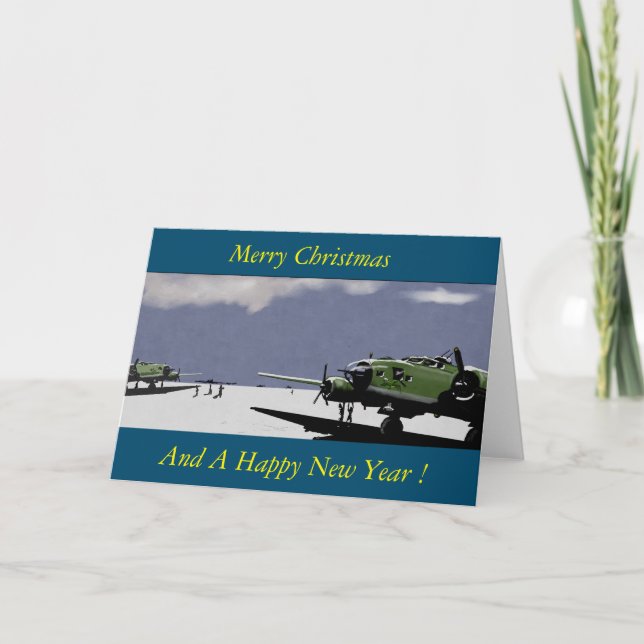 Aviation Christmas Grußkarte Feiertagskarte (Vorderseite)