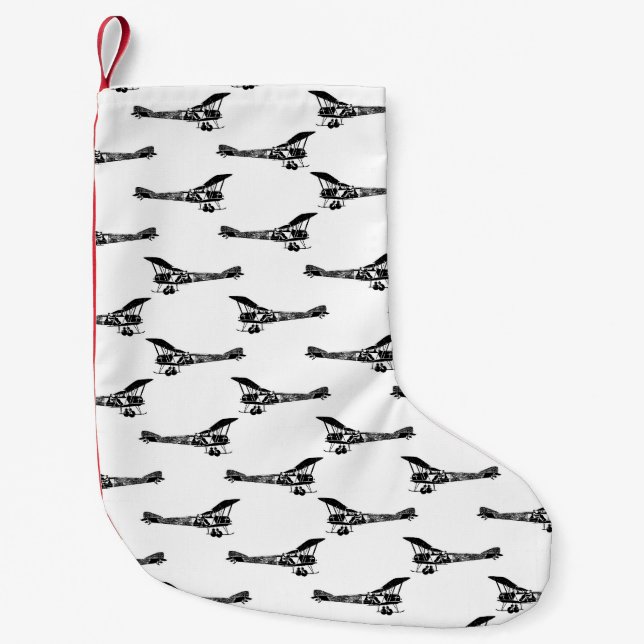 Aviation Themed Airplanes Style Kleiner Weihnachtsstrumpf (Vorderseite)
