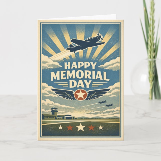 Aviation Wings of Valor Memorial Day  Karte (Vorderseite)