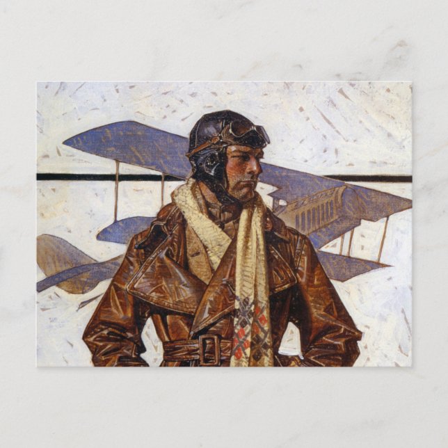 Aviator, 1917 von Joseph Christlich Leyendecker Postkarte (Vorderseite)