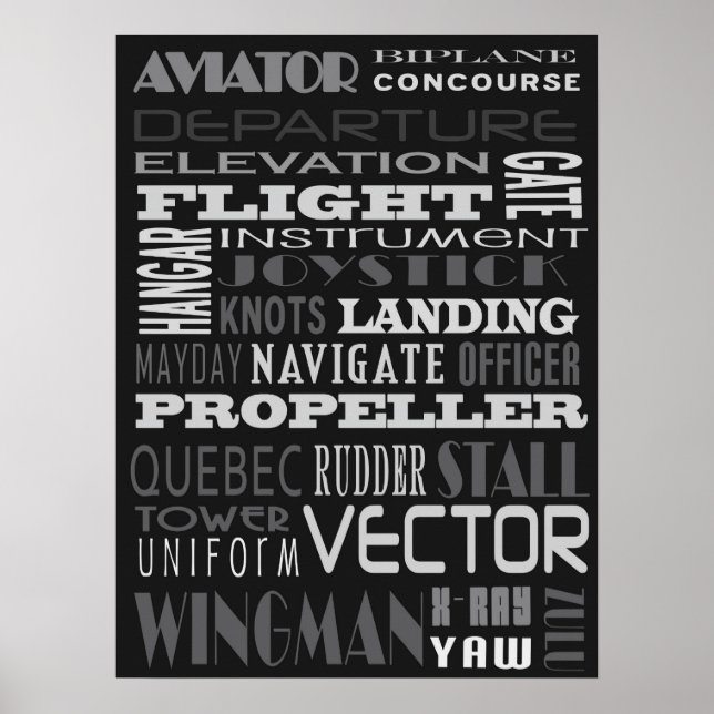 Aviator Alphabet Subway Art Poster (Vorne)