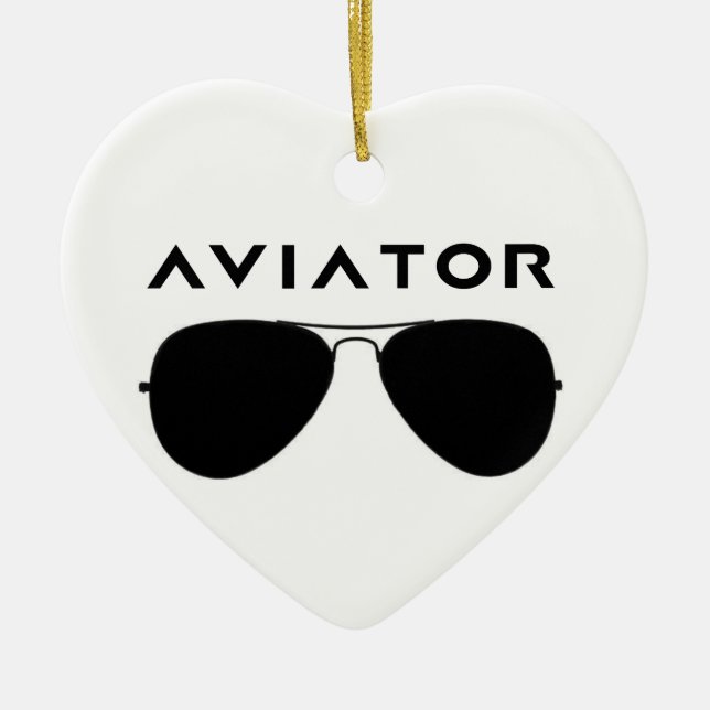 Aviator Brille-Silhouette Keramikornament (Vorne)