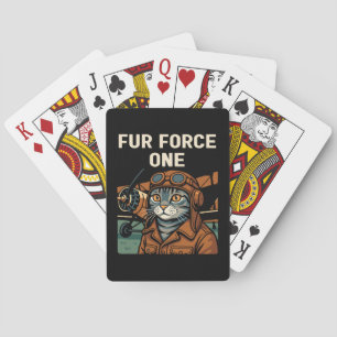 Aviator Cat Flying Felleiter Spielkarten