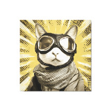 Aviator Cat Goggles Sunburst Portrait