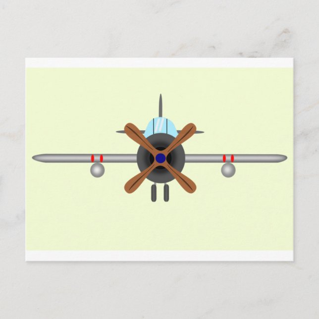 Aviator-Flugzeug Postkarte (Vorderseite)