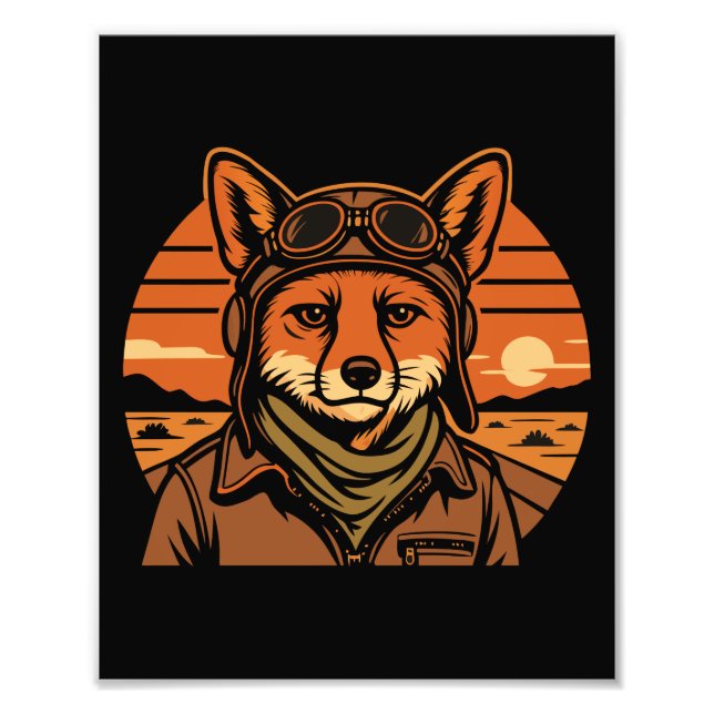 Aviator Fox Flying Foxy Wings Fotodruck (Vorne)