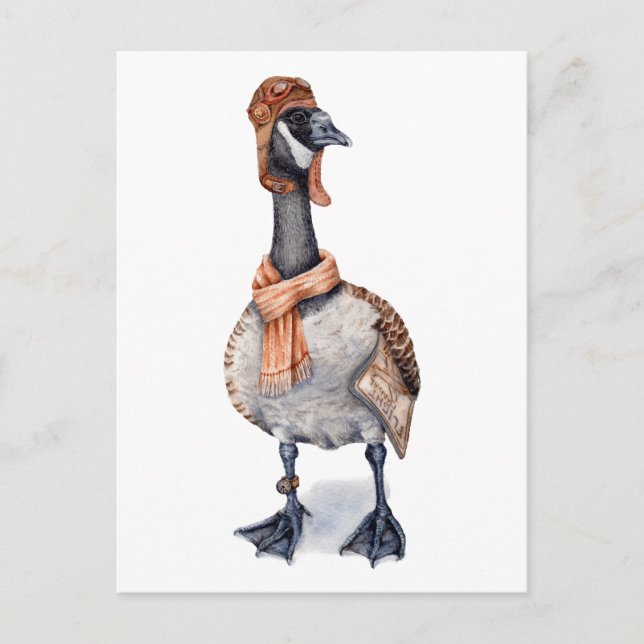 Aviator Goose Postkarte (Vorderseite)