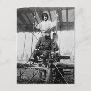 Aviator Henri Farman und Ehefrau, Anfang der 1900e Postkarte