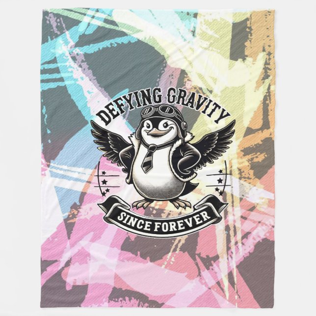 Aviator Penguin Fleecedecke (Vorderseite)