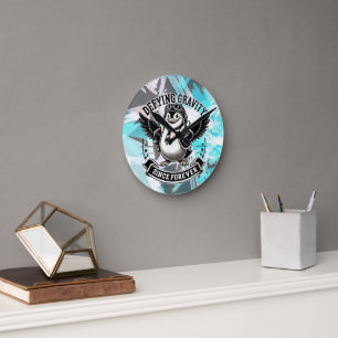 Aviator Pinguin Runde Wanduhr