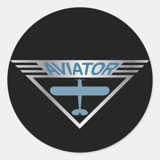 Aviator Runder Aufkleber (Vorderseite)