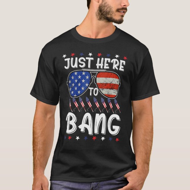 Aviator Sonnenbrille 4. Juli bin ich nur hier, um  T-Shirt (Vorderseite)