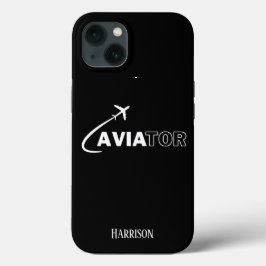 Aviator und Flugzeug,Minimalistisch,Monogramm-Init Case-Mate iPhone Hülle