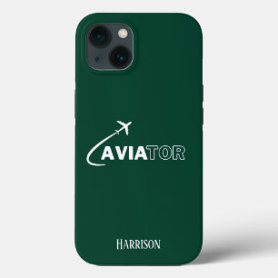 Aviator und Flugzeug,Minimalistisch,Monogramm-Init Case-Mate iPhone Hülle